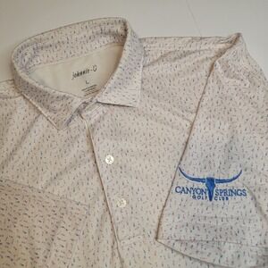 Johnnie-O Shirt Mens Large White  Canyon Springs Country Club Polo Bikini AOP SS